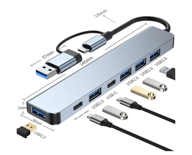 USB-C Multiport Hub Adapter with OTG & Power Delivery